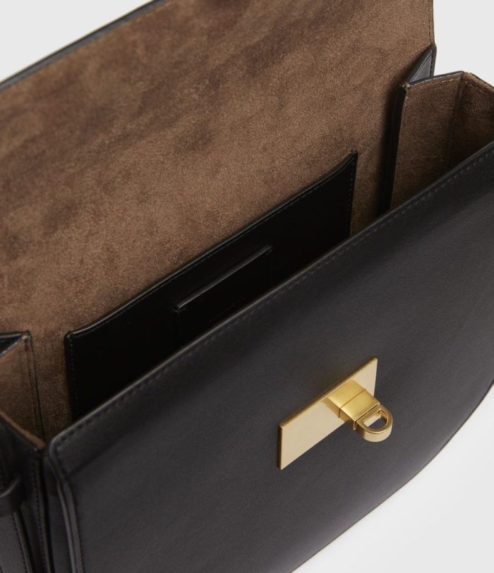Nicolette black leather shoulder bag for women - Image 4
